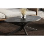 Table basse ovale collection madeiro noir.