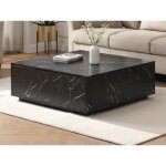 Table basse avec 2 tiroirs en mdf - effet marbre noir - antrim de pascal morabito Table basse avec 2 tiroirs en mdf - effet marbre noir - antrim de pascal morabito