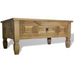 Table basse pin mexicain gamme corona - vidaxl - 100 x 60 x 45 cm - marron - bois - panneaux de particules ...