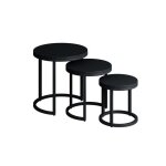 Table basse plato ? lot de 3 tables gigognes rondes noires
