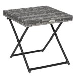 Table basse outsunny r�sine tress�e 40x40x40cm gris
