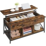 Table basse avec rangement ouvert et compartiment caché - vasagle - rectangulaire - marron rustique et ... Table basse avec rangement ouvert et compartiment caché - vasagle - rectangulaire - marron rustique et ...