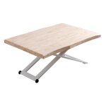 Table basse rectangulaire en bois et m�tal coloris ch�ne nordiqueblanc - longueur 120 x profondeur 80 ...
