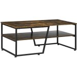 Homcom - table basse - panneaux de particules - 106x55x45cm - brun rustique
