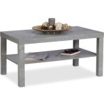 Table basse - relaxdays - béton - étagère - gris - contemporain Table basse - relaxdays - béton - étagère - gris - contemporain