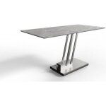 Table basse relevable bravo marble grey plateau c�ramique finition marbre gris brillant.