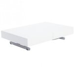 Table basse relevable extensible albatros design blanc brillant