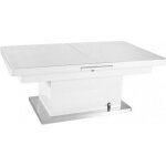 Table basse relevable extensible jet set blanc brillant