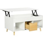Homcom - table basse - panneau de particules - 100x50x49cm - blanc