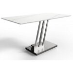 Table basse relevable bravo marble white plateau c�ramique finition marbre blanc brillant.