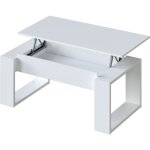 Table basse relevable - mlamin blanc - l 105 x p 55 x h 45 cm nova