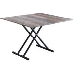 Table basse relevable rectangulaire extensible coloris noyer - pieds noir - longueur 100 x largeur 50 ... Table basse relevable rectangulaire extensible coloris noyer - pieds noir - longueur 100 x largeur 50 ...