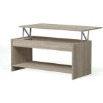 Table basse relevable - style contemporain - décor chêne sonoma - l100 x p50 x h44cm - happy Table basse relevable - style contemporain - décor chêne sonoma - l100 x p50 x h44cm - happy