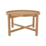 Table basse ronde en bois de teck recycl d70 cm - kouma - rendez - vous dco