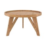Table basse ronde en bois de teck recycl d70 cm - oly - rendez - vous dco