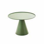 Table basse ronde 60 cm en acier vert cactus - oviala