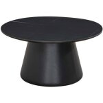 Table basse ronde de diamètre 80 cm en finition imitation marbre noir stratifié - mandy Table basse ronde de diamètre 80 cm en finition imitation marbre noir stratifié - mandy