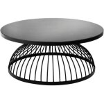 Table basse ronde - atmosphera crateur dintrieur - kushi - plateau en verre tremp - pieds en fer - ...