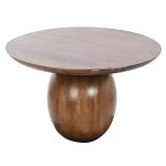 Table basse ronde en bois dacacia coloris marron foncé - diamètre 80 x hauteur 38 cm Table basse ronde en bois dacacia coloris marron foncé - diamètre 80 x hauteur 38 cm