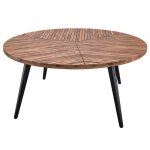 Table basse ronde en bois dacacia d80 cm - ella - rendez - vous d�co