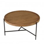 Macabane sixtine - table basse ronde diam 78 plateau en bois de teck recyclé Macabane sixtine - table basse ronde diam 78 plateau en bois de teck recyclé