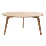 Miliboo - table basse ronde scandinave bois clair ch�ne d90 cm orkad