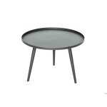 Table basse ronde grise en aluminium antiparos � 60 x 42 cm - jardiline
