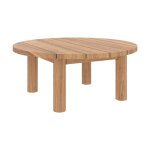 Table basse ronde de jardin en bois de teck massif d80 cm - aurland - rendez - vous d�co