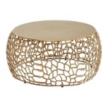 Table basse ronde en m�tal or - wohnling - design moderne - petite table de salon