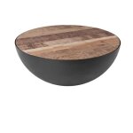 Table basse ronde en bois massif et métal d90 cm - tajy - rendez - vous déco Table basse ronde en bois massif et métal d90 cm - tajy - rendez - vous déco