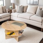 Table basse ronde rondo diam. 80 / decor chene blanchi Table basse ronde rondo diam. 80 / decor chene blanchi