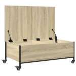 Table basse avec roulettes ch�ne sonoma bois ding�nierie - mothinessto - rectangulaire - contemporain ...
