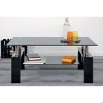 Table basse - rousseau - alana - bois - noir - rectangulaire Table basse - rousseau - alana - bois - noir - rectangulaire