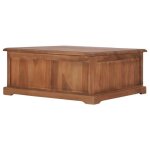 Table basse - salalis - sp3337 - bois de teck massif - 4 tiroirs - 68x68x30 cm
