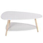 Table basse - ohmg design - ovale - blanc - 90x60x40cm - style scandinave moderne Table basse - ohmg design - ovale - blanc - 90x60x40cm - style scandinave moderne