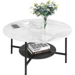 Table basse salon ronde en marbre design scantinave pour salon bureau café - 80 x 47 cm Table basse salon ronde en marbre design scantinave pour salon bureau café - 80 x 47 cm