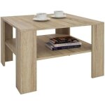 Table basse sejour table de salon de forme carr�e avec 1 �tag�re espace de rangement ouvert en m�lamin� ...