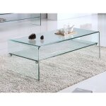 Table basse - stileos - double plateau - verre trempé Table basse - stileos - double plateau - verre trempé