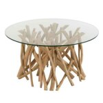 Table basse en teck driftwood 63cm naturel