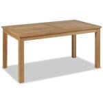 Table basse en teck - vidaxl - rectangulaire - jardin - marron - campagne