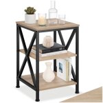 Table basse - tectake - table dappoint nottingham en bois mdf et acier 405 x 405 x 605 cm - bois clair ...