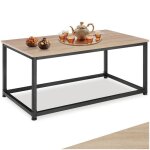 Table basse - tectake - table dappoint rectangulaire lynch en bois et acier 100 x 55 x 455 cm - bois ...
