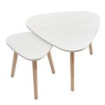 Table basse triangulaire ovale lot de 2 - ohmg - blanc pur - bois - laqué Table basse triangulaire ovale lot de 2 - ohmg - blanc pur - bois - laqué
