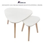 Table basse triangulaire ovale - quiienclee - blanc - bois - 55 * 55 * 45cm - 40 * 40 * 40cm Table basse triangulaire ovale - quiienclee - blanc - bois - 55 * 55 * 45cm - 40 * 40 * 40cm