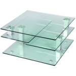 Table basse en verre carre l80 x p80 x h42 cm