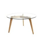 Table basse en verre ronde 80cm transparent - paris prix - hauteur 80 cm Table basse en verre ronde 80cm transparent - paris prix - hauteur 80 cm