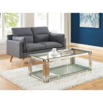 Table basse en verre tremp et acier inoxydable - chrom - nomelano de pascal morabito