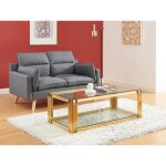 Table basse en verre tremp et acier inoxydable - dor - nomelano de pascal morabito