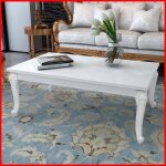 Table basse - vgeby - 115x65x42 cm - blanc brillant - rectangulaire - facile � entretenir