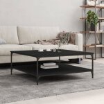 Table basse - vidaxl - 100x100 cm - bois dingénierie - couleur noire - design contemporain Table basse - vidaxl - 100x100 cm - bois dingénierie - couleur noire - design contemporain